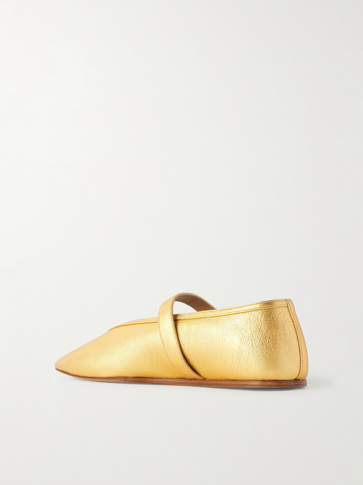 Le Monde Beryl Stella Metallic Leather Mary Jane Ballet Flats In Gold