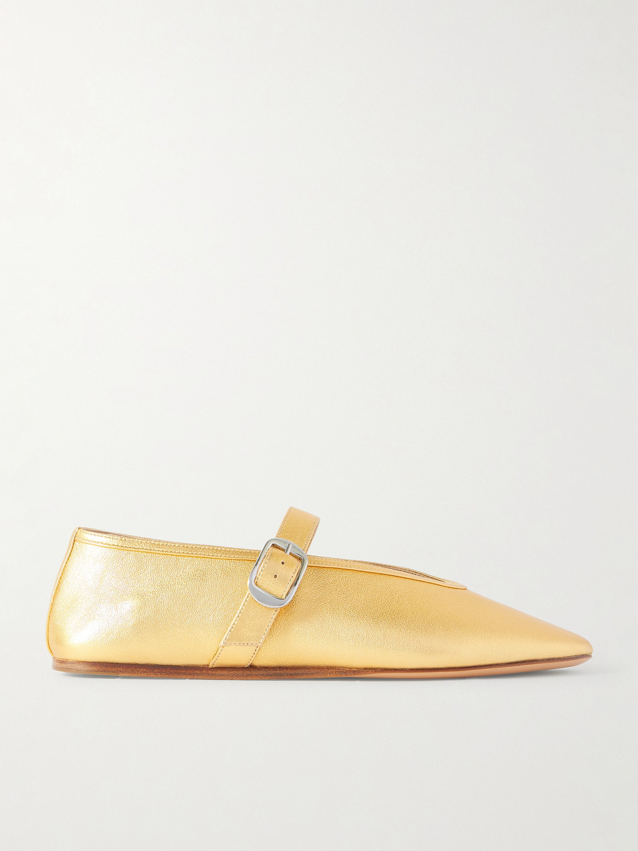 Le Monde Beryl Stella Metallic Leather Mary Jane Ballet Flats In Gold