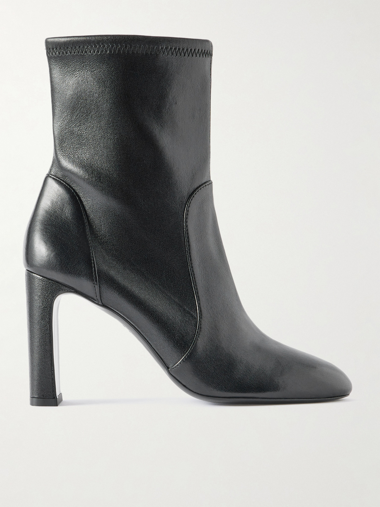 Stuart Weitzman Babette Leather Ankle Boots In Black