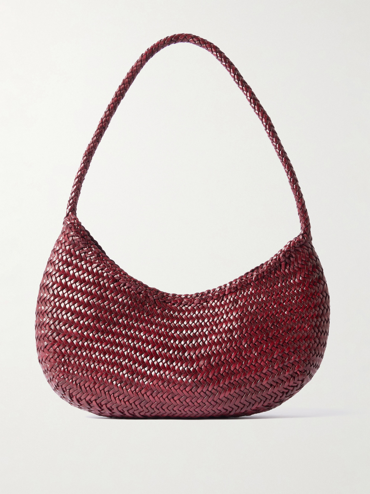 Dragon Diffusion Nova Luna Woven Leather Shoulder Bag In Red