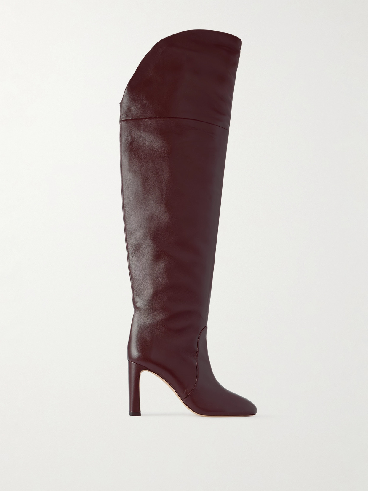 Stuart Weitzman Babette Tubo Leather Over-the-knee Boots In Burgundy