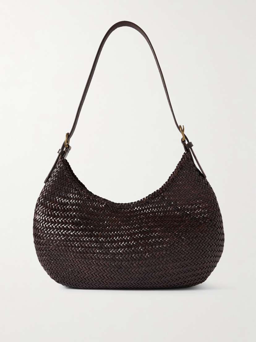 Dragon Diffusion Luna Mezza Woven Leather Shoulder Bag