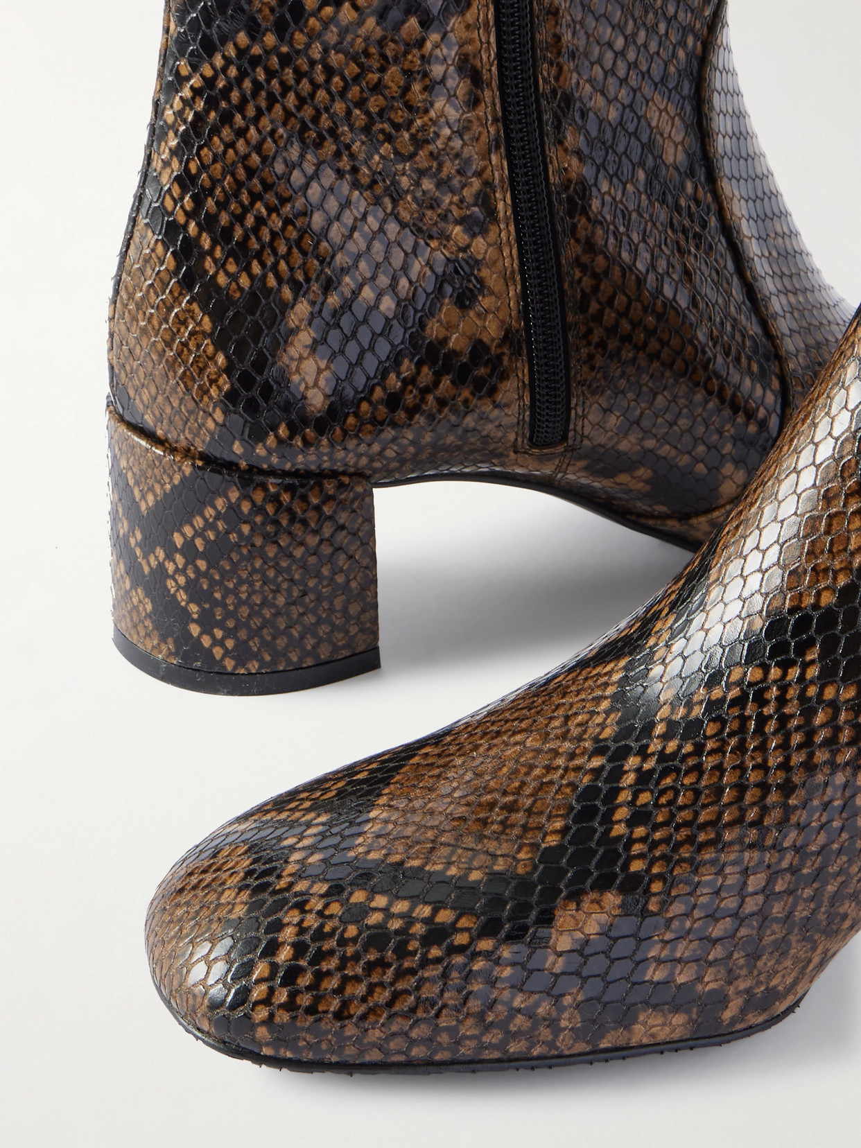 Maeve Snake-Effect Ankle Boots