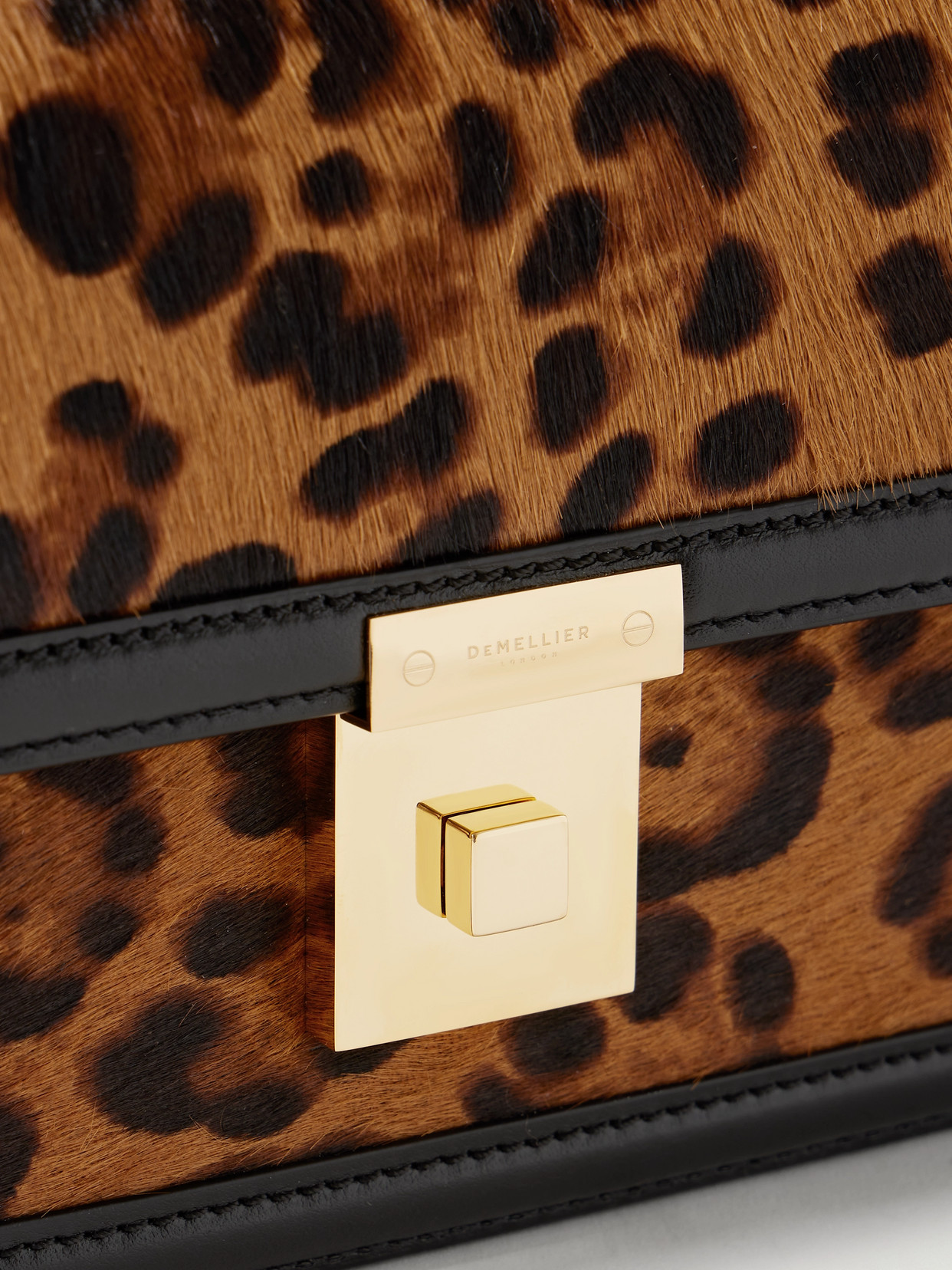 Demellier Paris Leopard-print Calf Hair And Leather Shoulder Bag In Multi