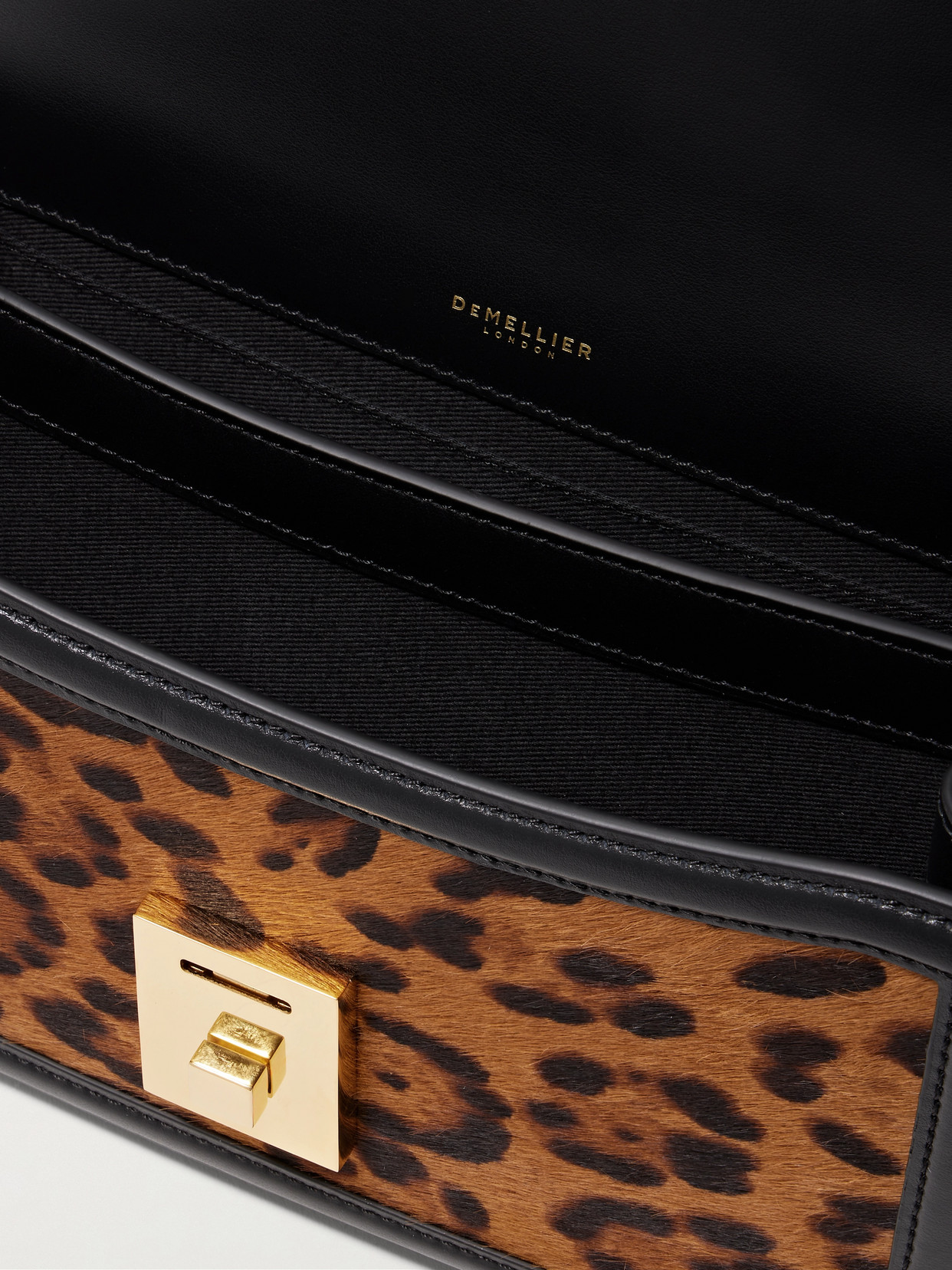 Demellier Paris Leopard-print Calf Hair And Leather Shoulder Bag In Multi