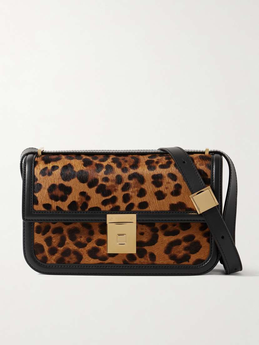 DeMellier Paris Leopard-print Calf Hair And Leather Shoulder Bag