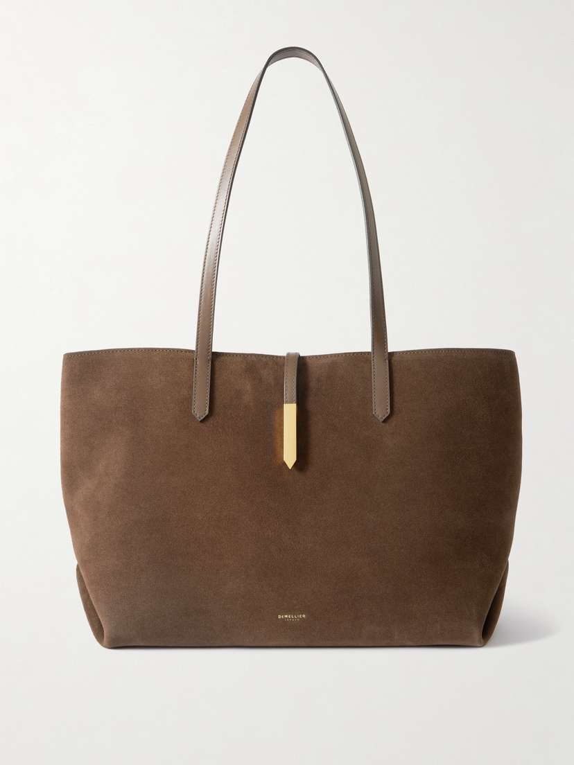 DeMellier The Tokyo Leather-trimmed Suede Tote