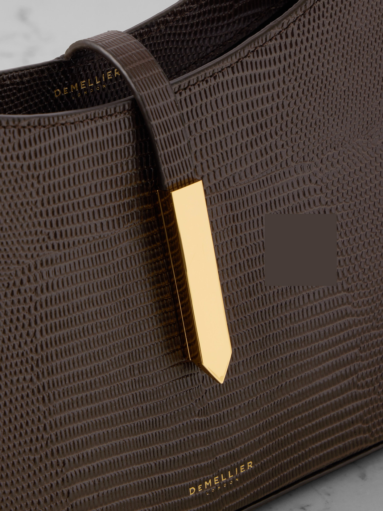 Demellier Tokyo Croc-effect Leather Shoulder Bag In Brown