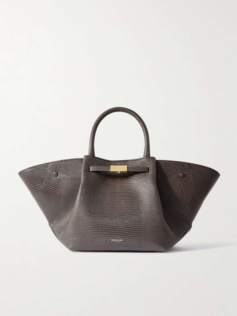DeMellier Midi New York Croc-effect Leather Tote
