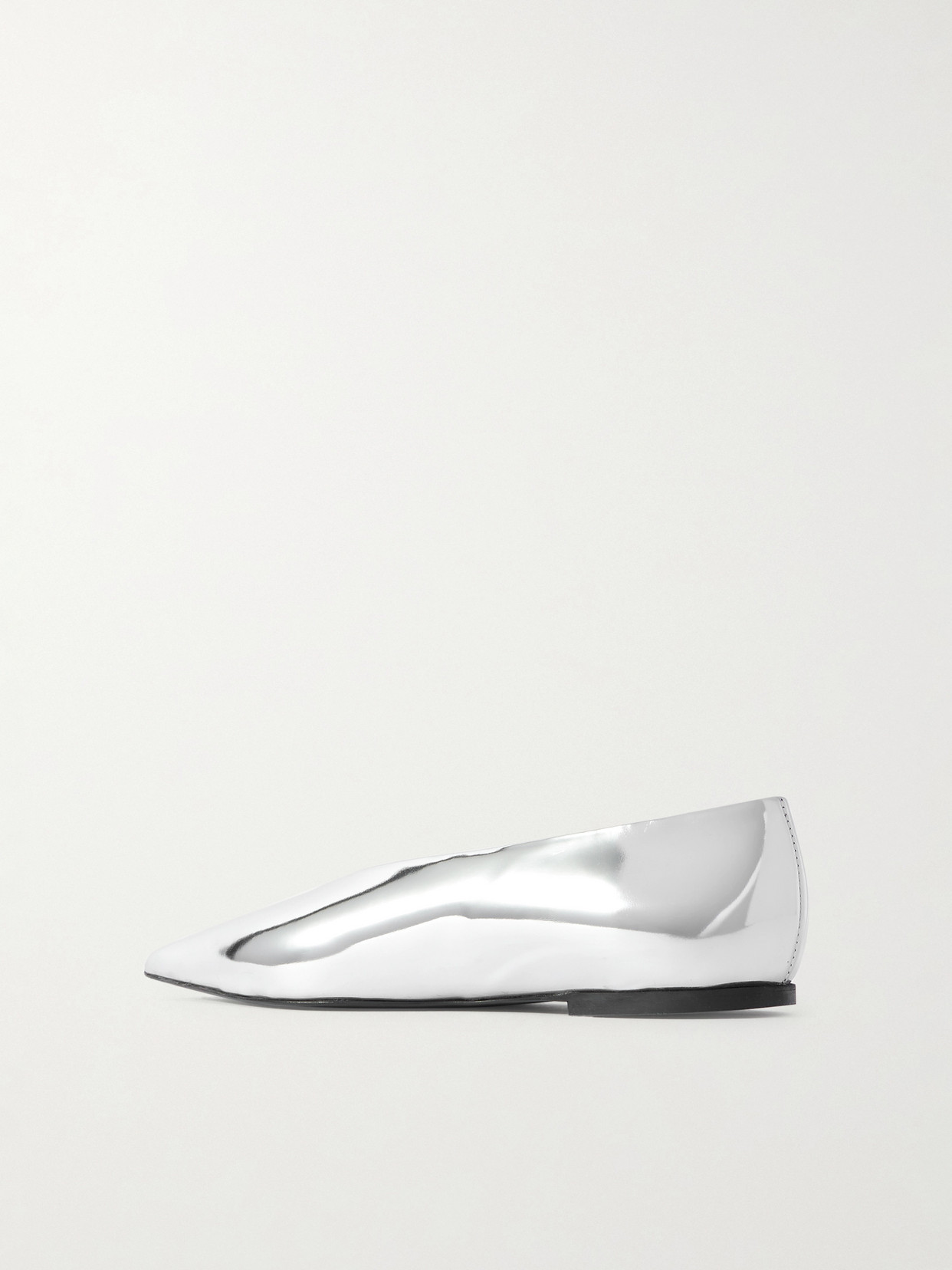 Proenza Schouler Slash Metallic Leather Point-toe Flats In Neutral