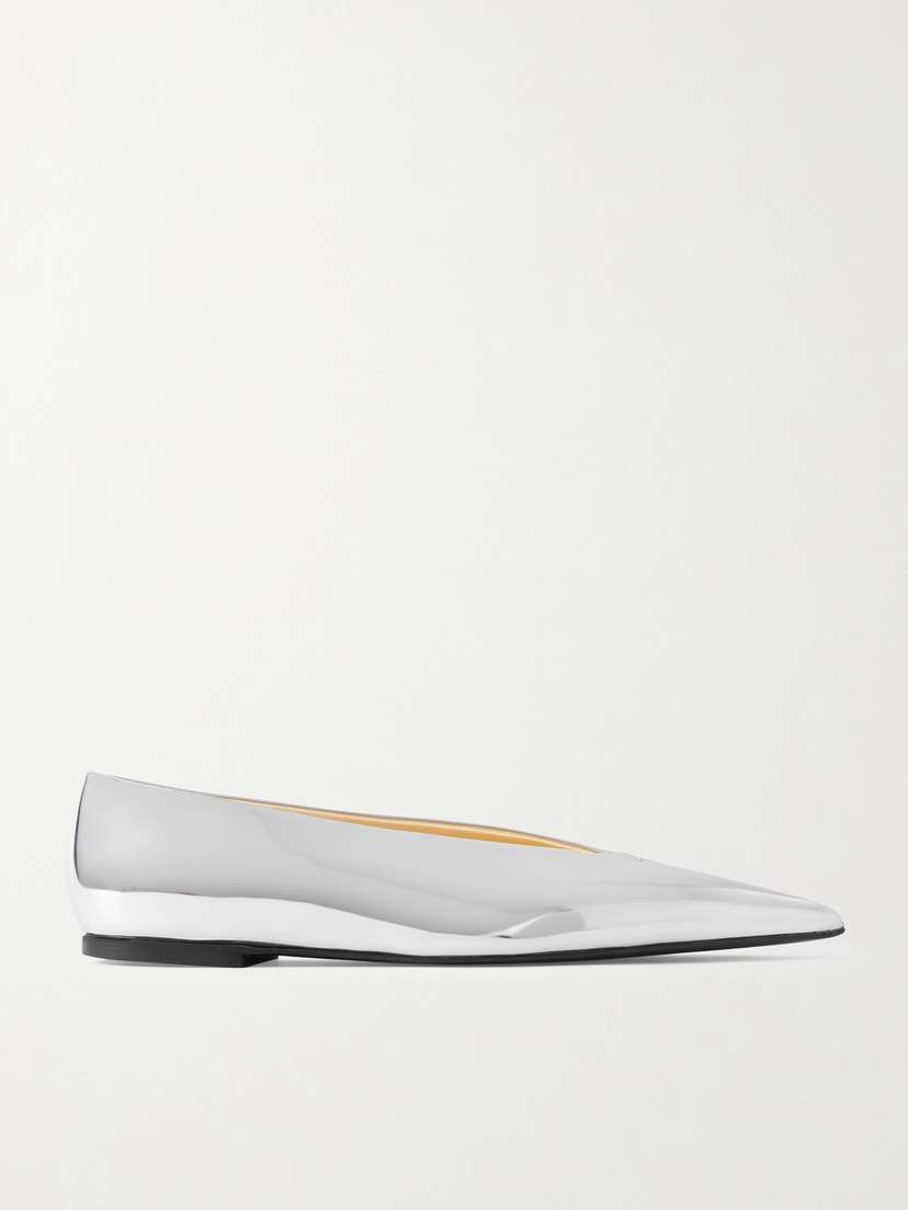 Proenza Schouler Slash Metallic Leather Point-toe Flats