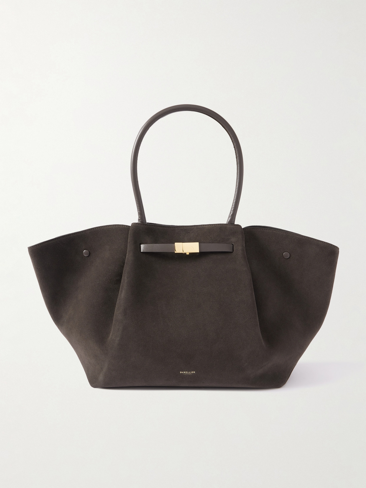 Demellier New York Large Suede Tote In Gray