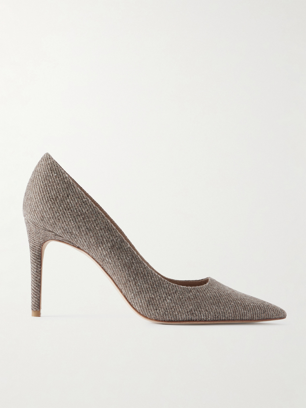 Stuart Weitzman Stuart Power Twill Pumps In Brown