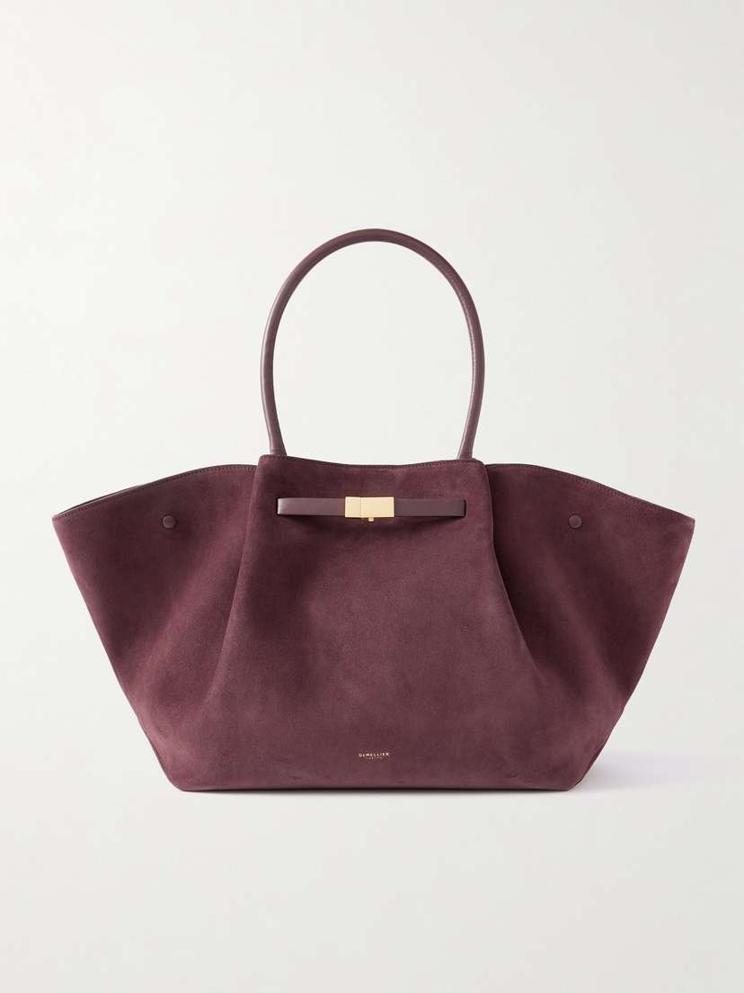 DeMellier New York Large Leather-trimmed Suede Tote