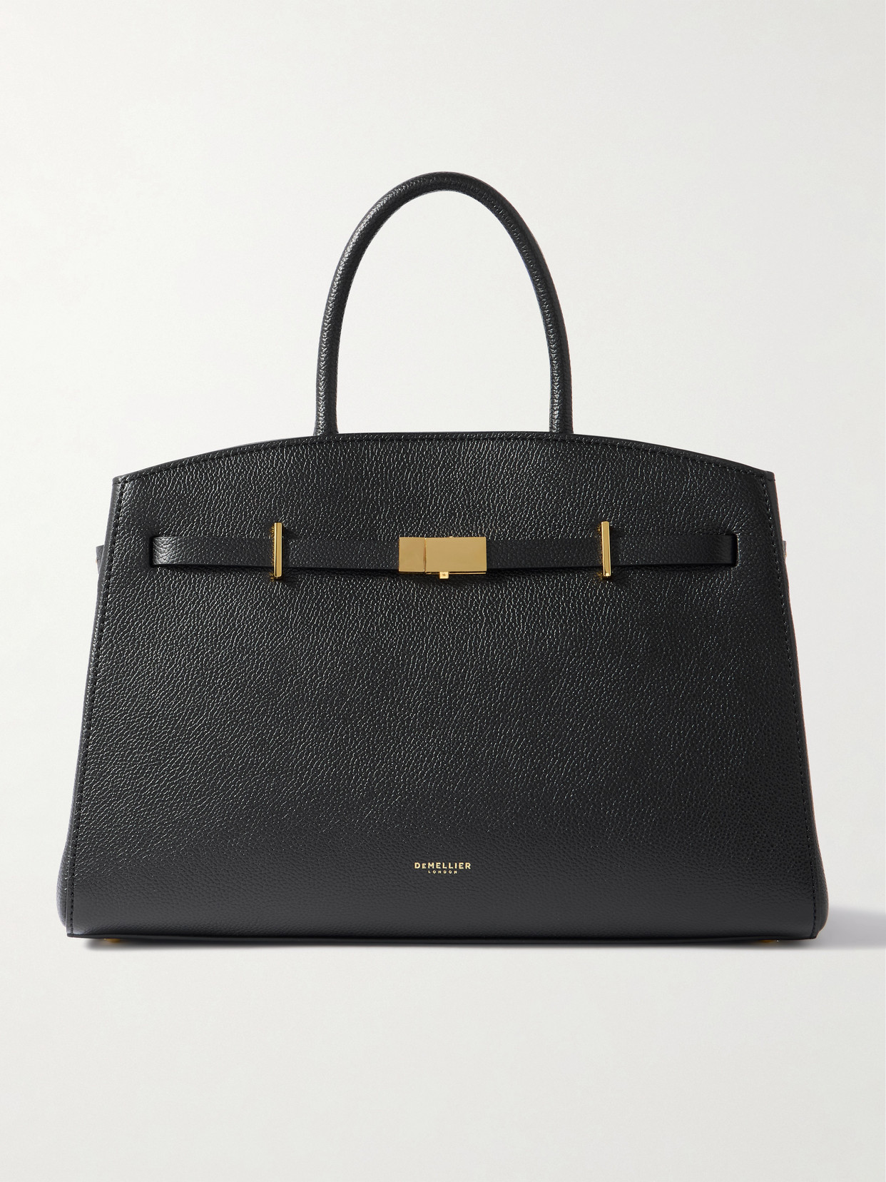 Demellier The Hudson Textured-leather Tote In Black