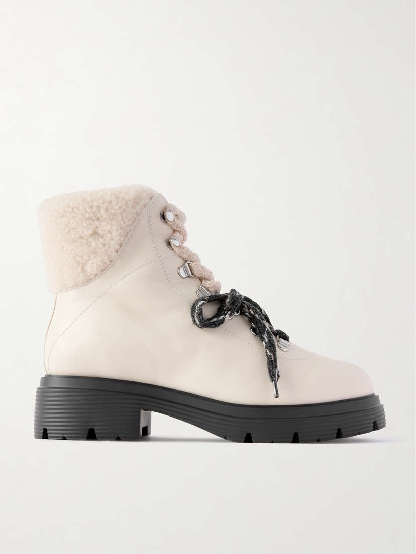 Stuart Weitzman Hudson Lite Shearling-lined Leather Ankle Boots