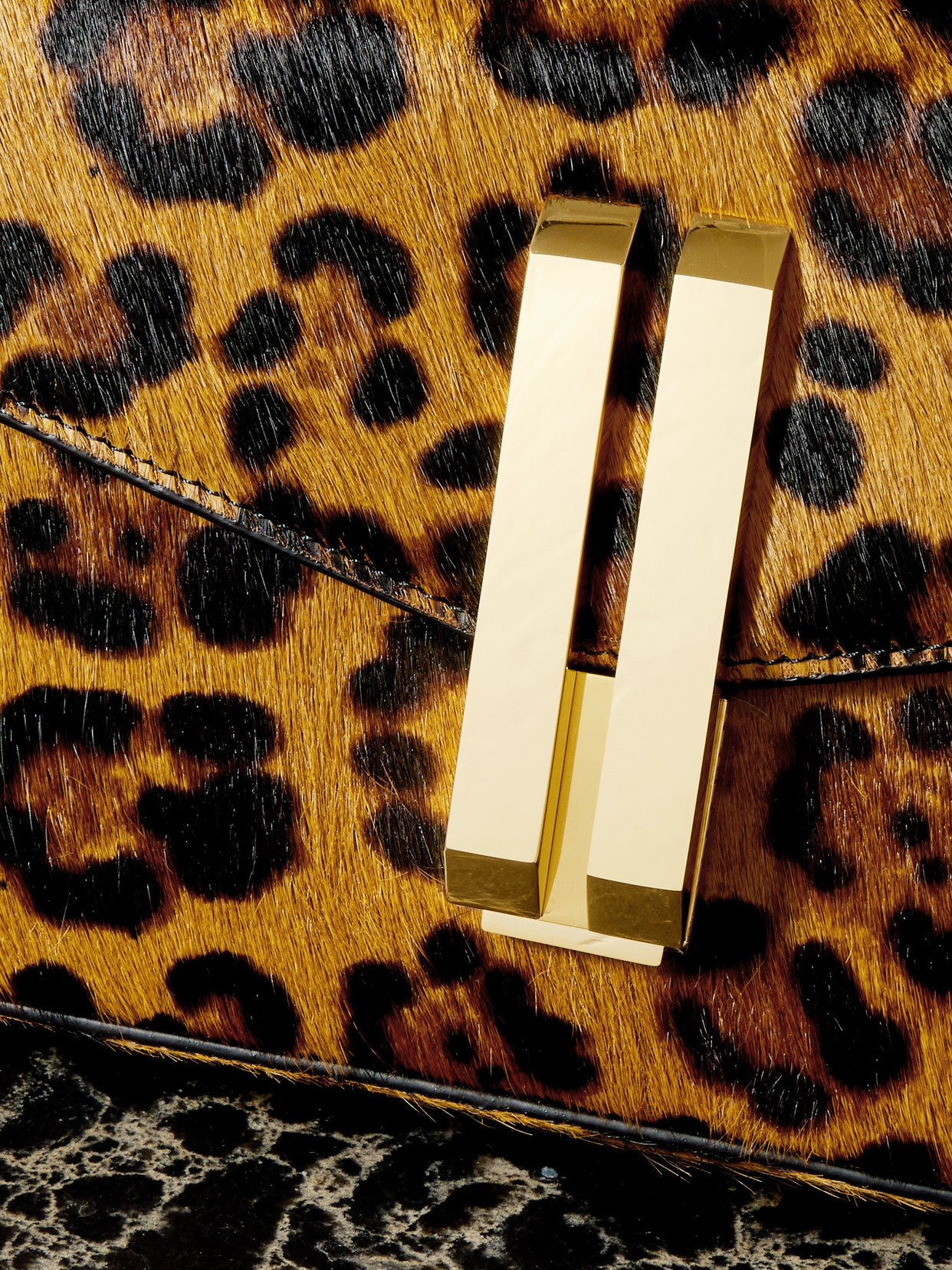 Demellier Vancouver Leopard-print Calf Hair Clutch In Multi