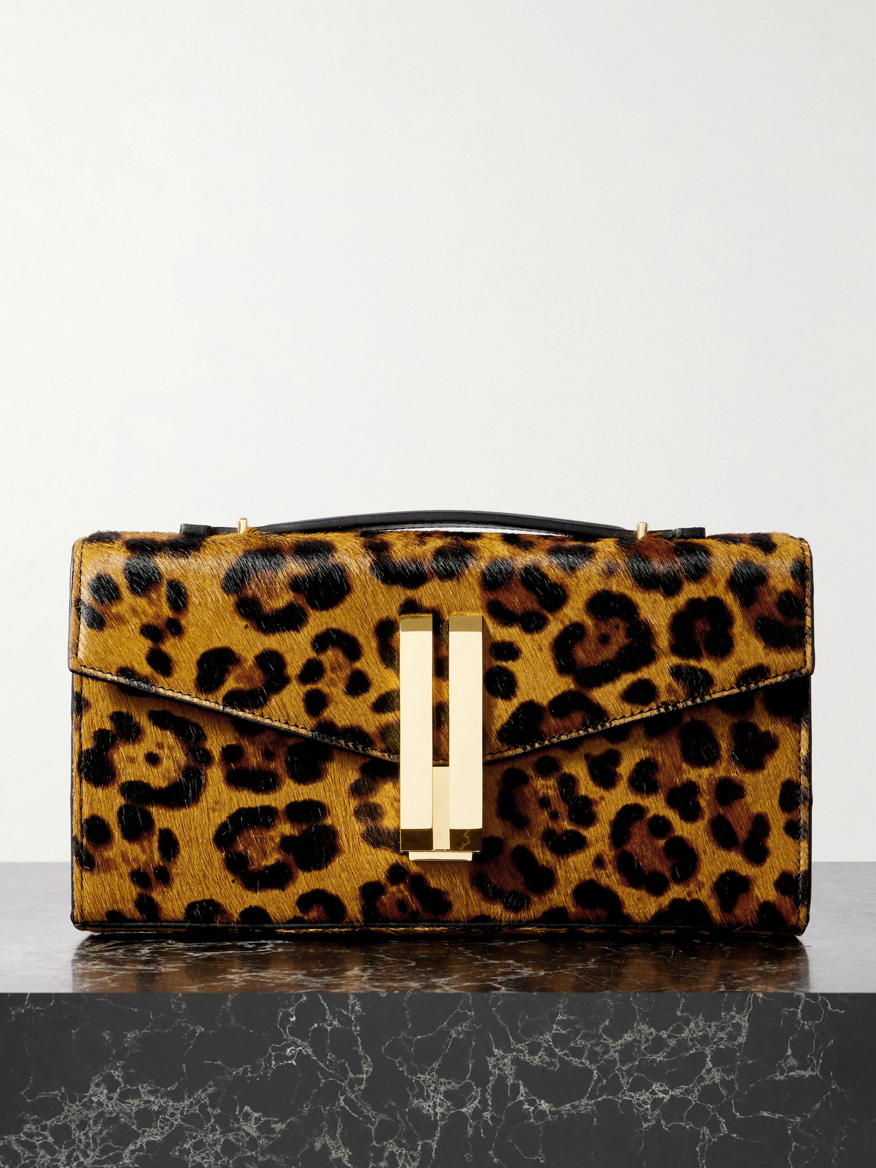 Demellier Vancouver Leopard-print Calf Hair Clutch In Multi