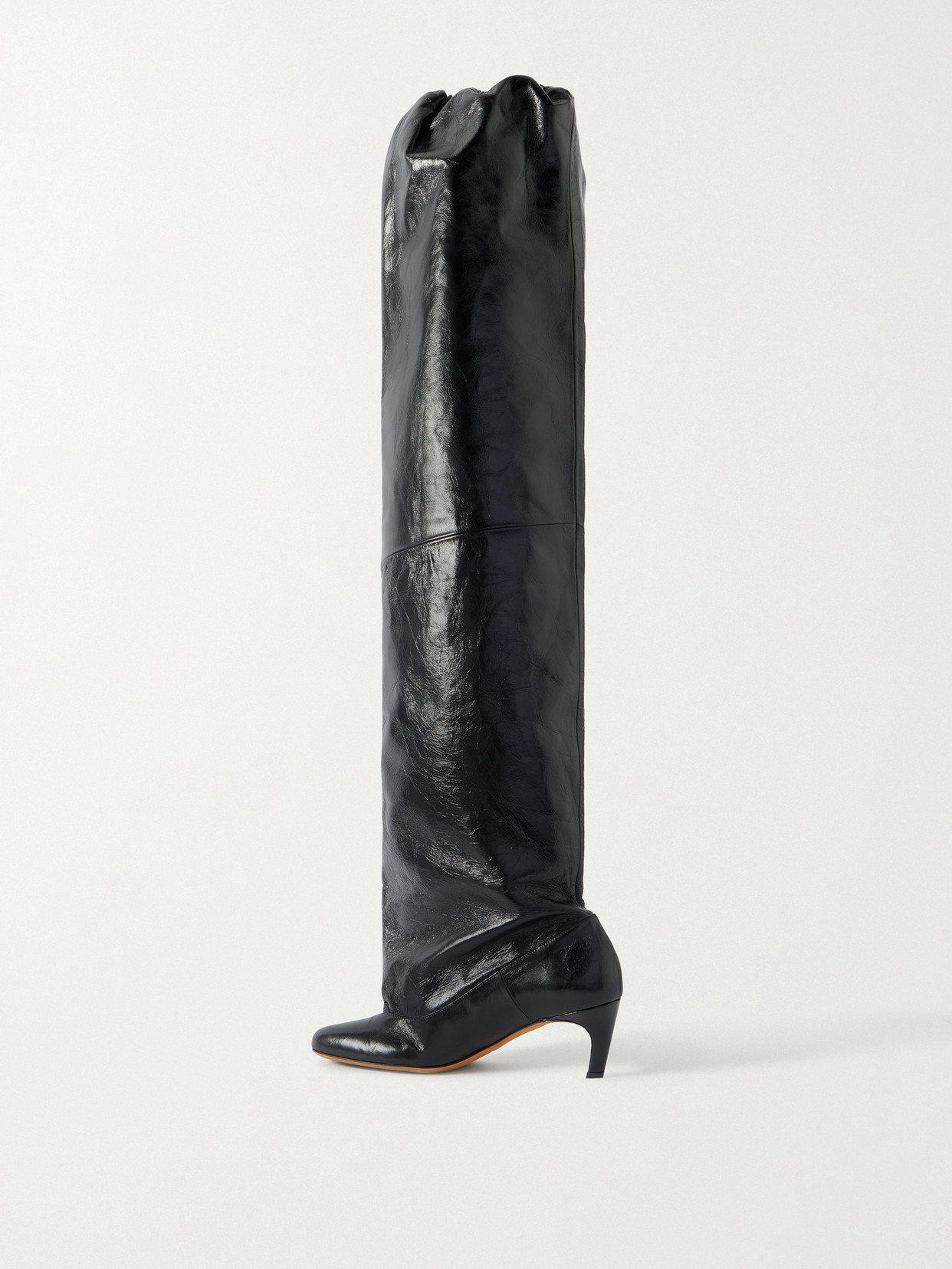 Proenza Schouler Uma Crinkled-leather Over-the-knee Boots In Black