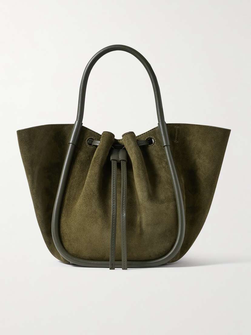 Proenza Schouler Small Leather-trimmed Ruched Suede Tote