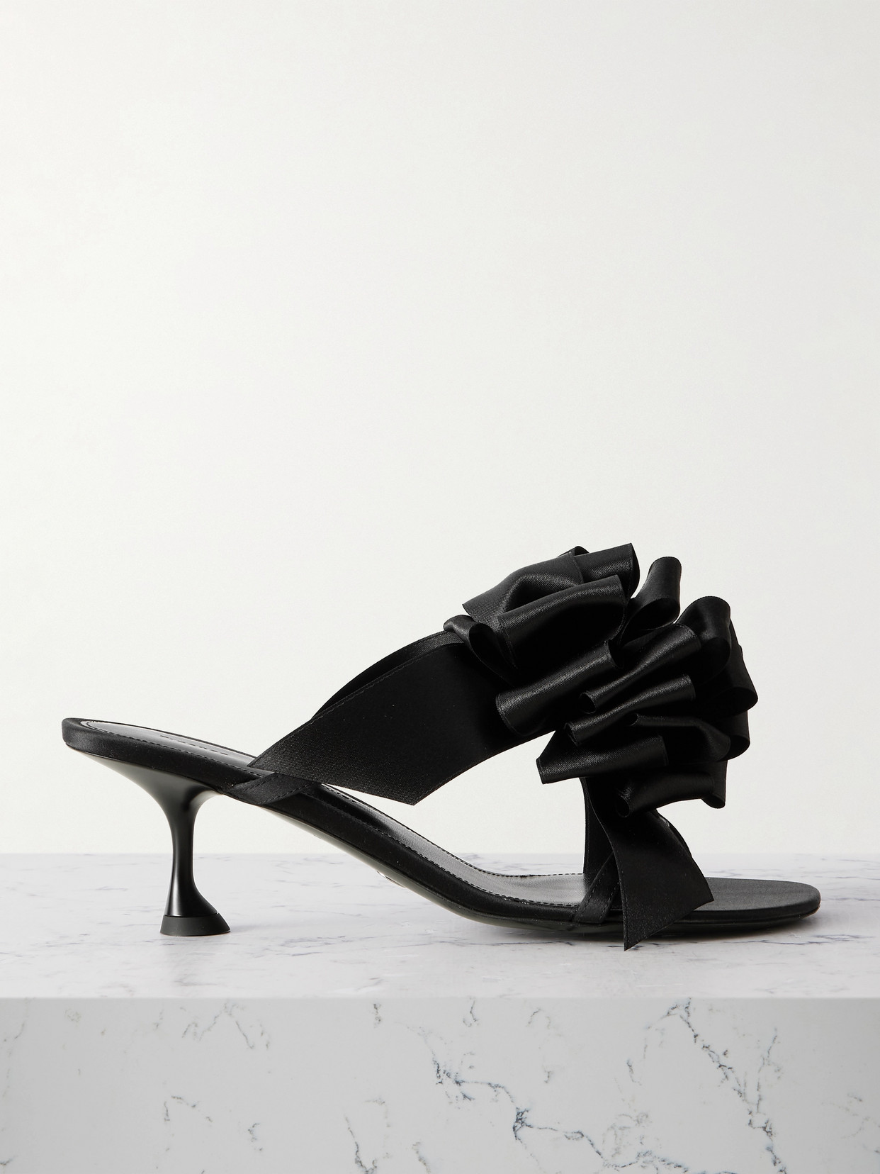 Proenza Schouler Tee Souvenir Bow-detailed Satin Mules In Black