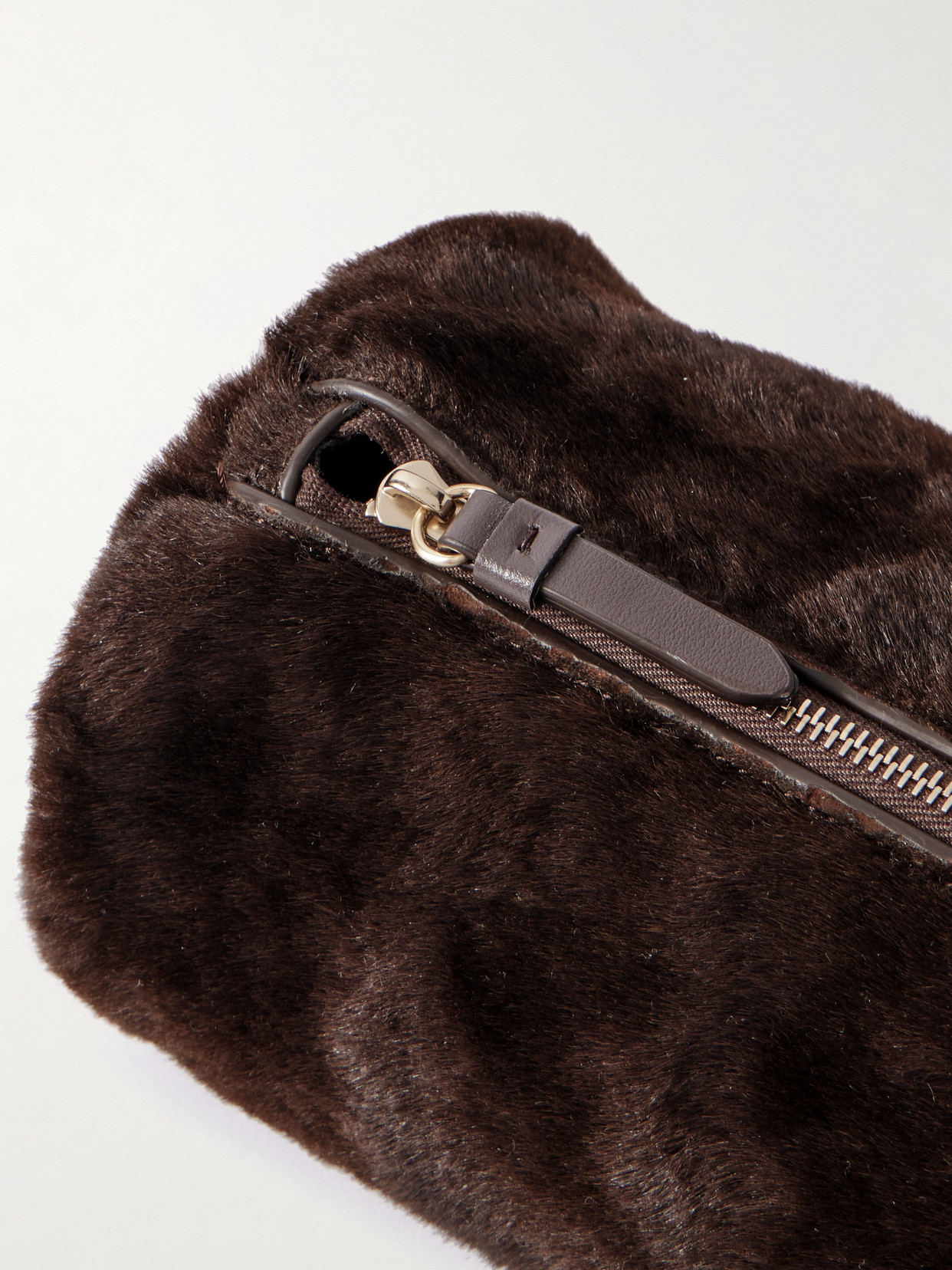 Proenza Schouler Silo Large Shearling Clutch Bag In Brown