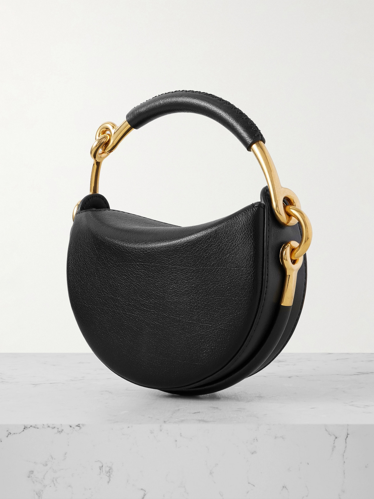 Burberry Mini Leather Tote In Black