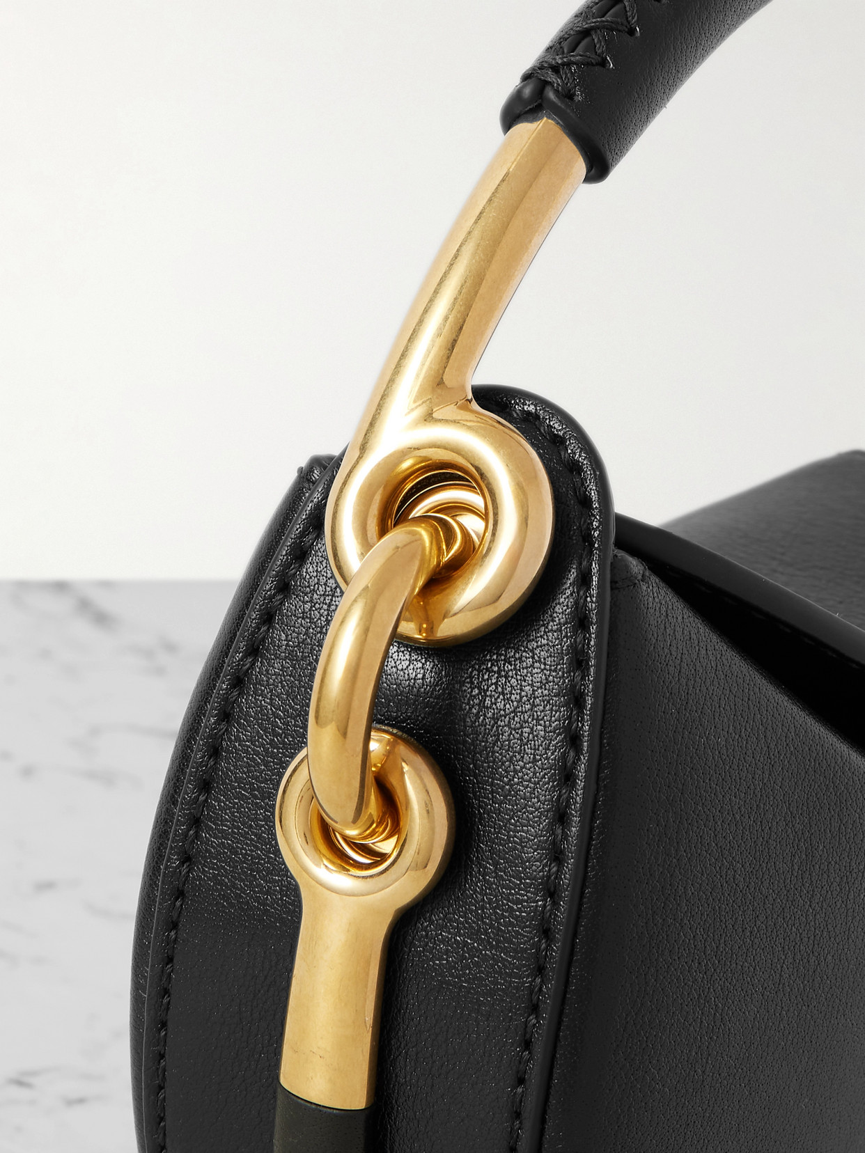 Burberry Mini Leather Tote In Black