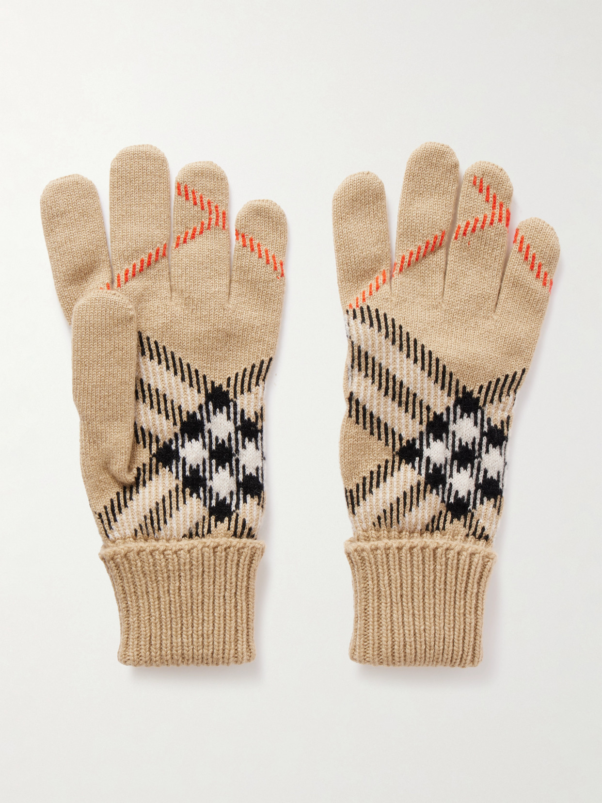 Burberry Checked Cashmere-blend Gloves In Neutral