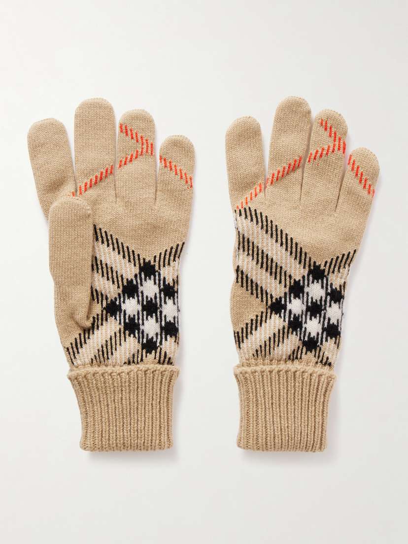 Burberry Checked Cashmere-blend Gloves