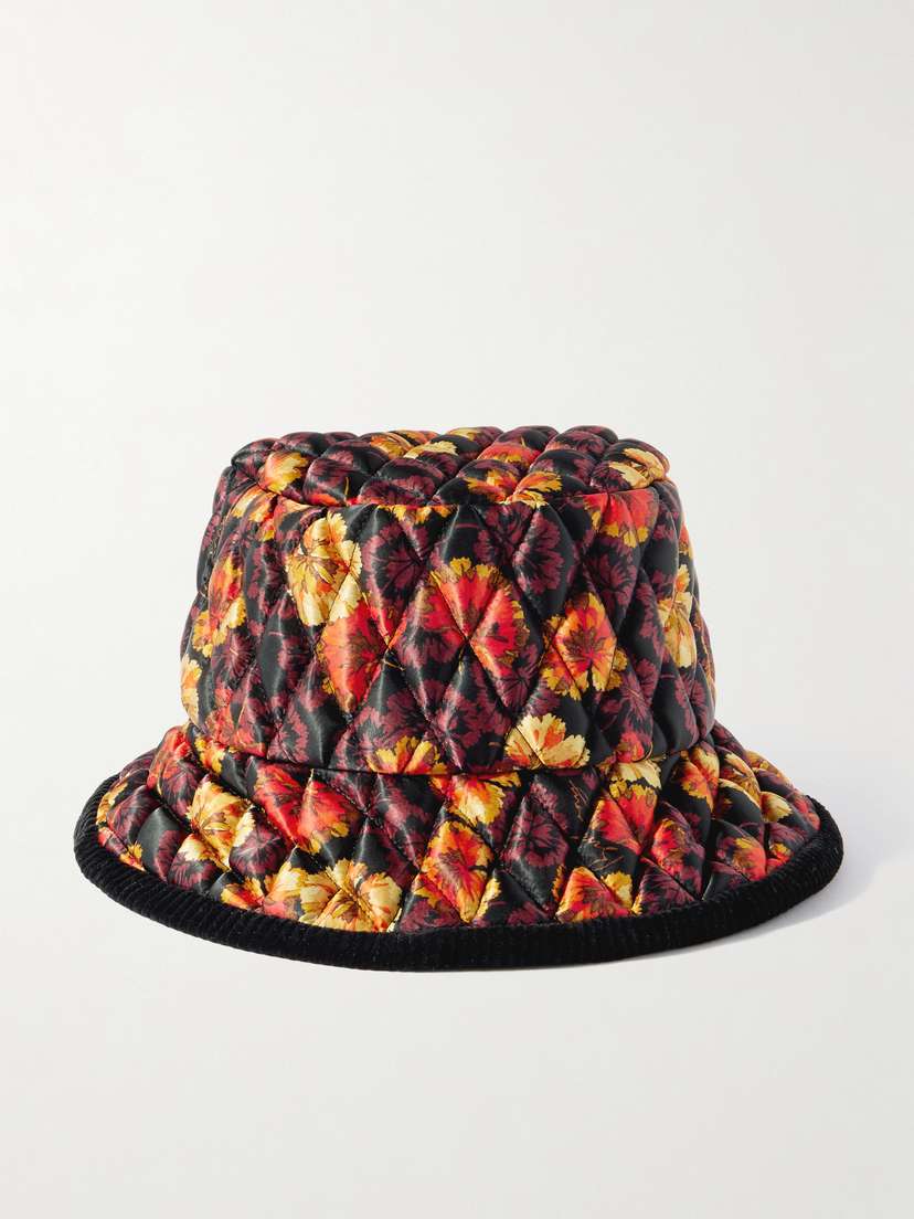 Burberry Corduroy-trimmed Quilted Floral-print hell Bucket Hat