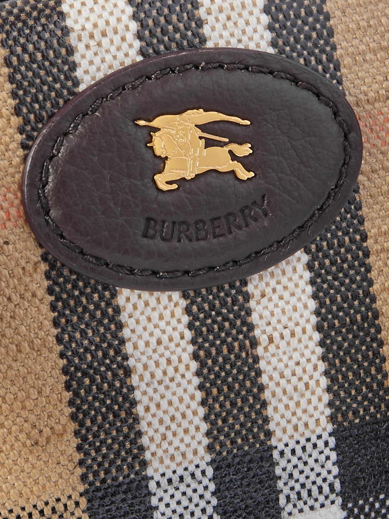 Burberry Mini Highlands Bowling Handbag And Handles In Neutral