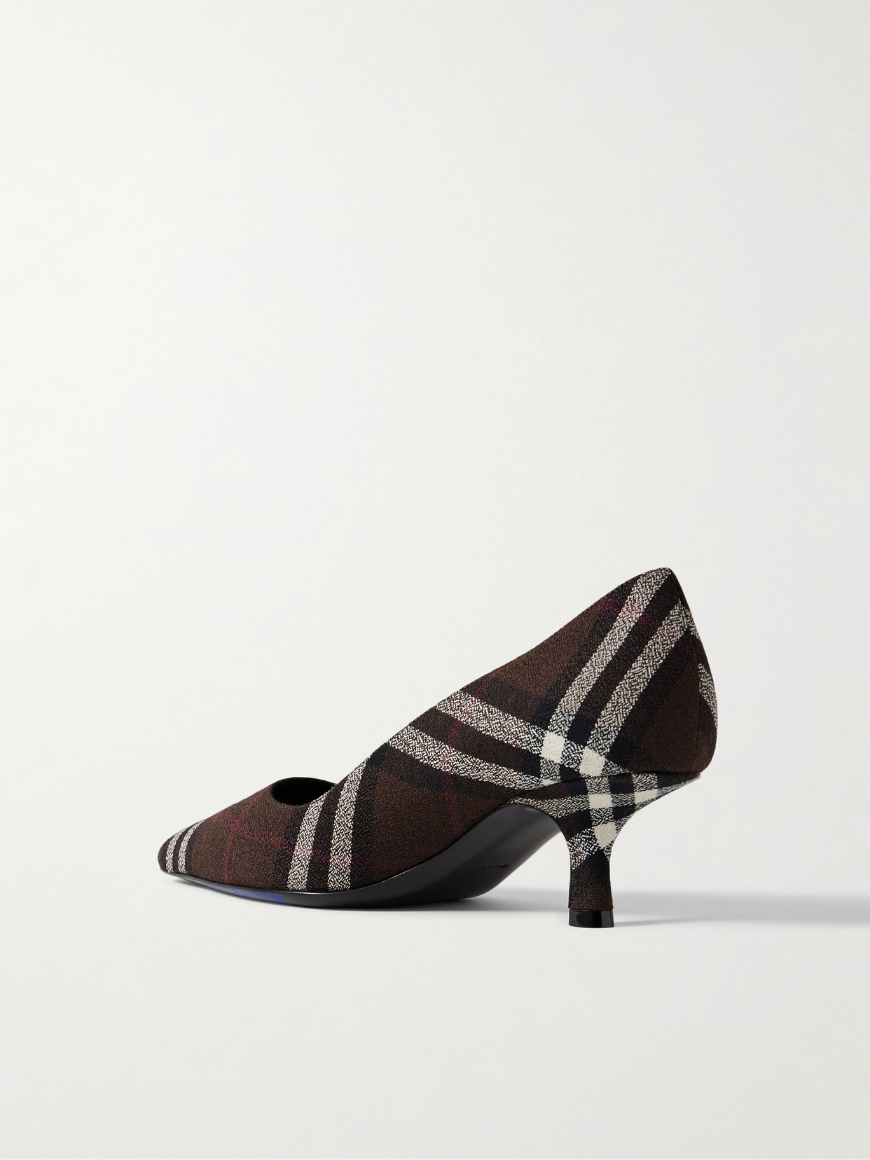 Burberry 25mm Check Dame Wool Pointed-toe Pumps In Brown