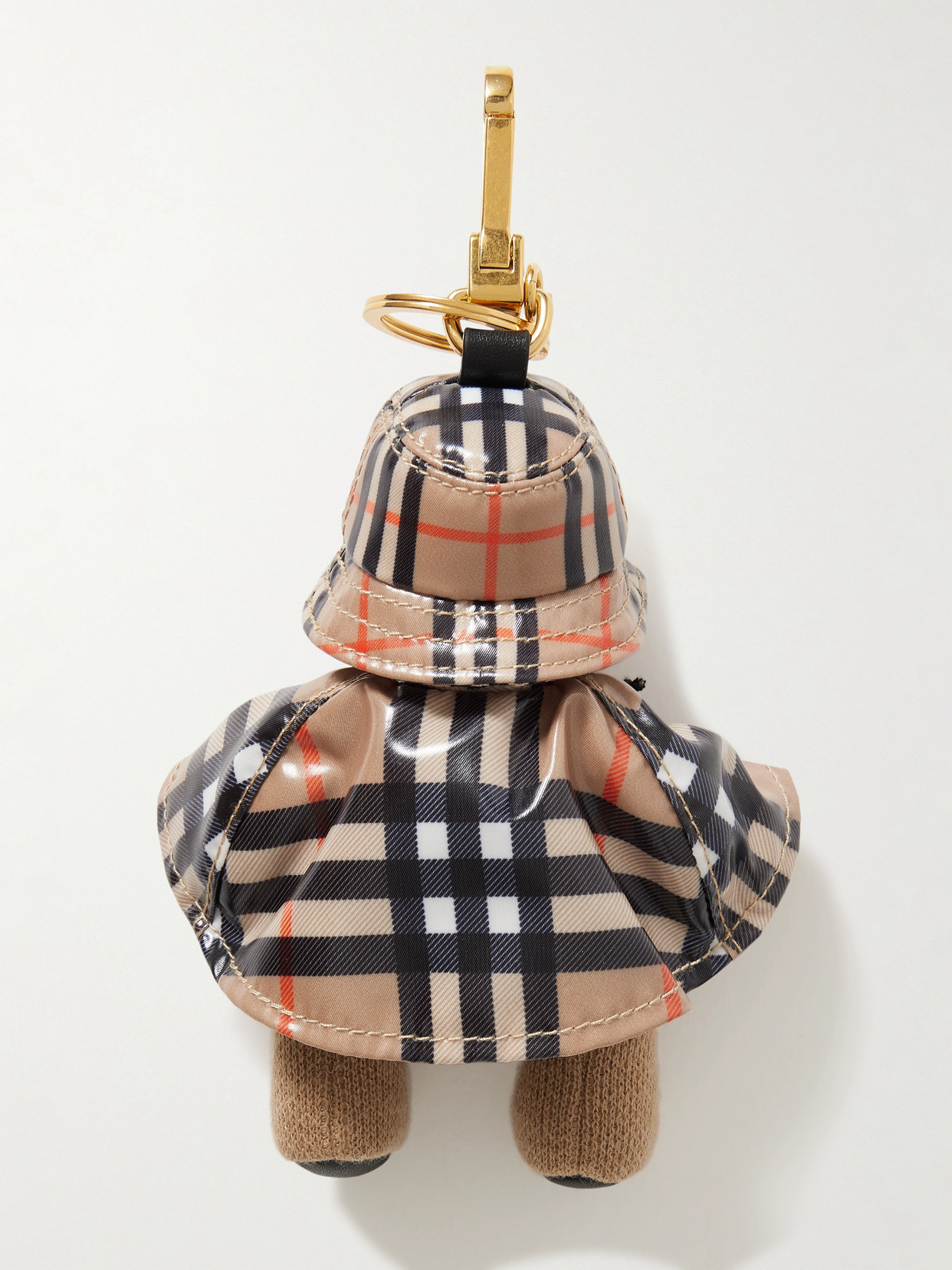 Burberry Wool And Cashmere-blend And Checked Shell Bag Charm In Neutral