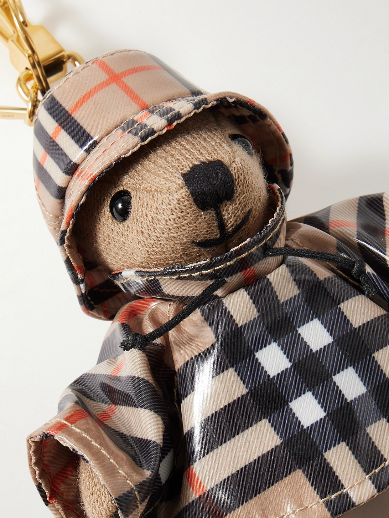 Burberry Wool And Cashmere-blend And Checked Shell Bag Charm In Neutral