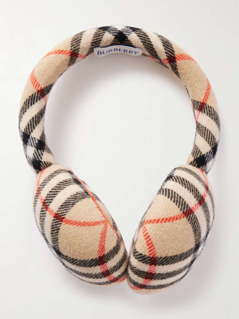 Burberry Checked Wool And Cashmere-blend Earmuffs