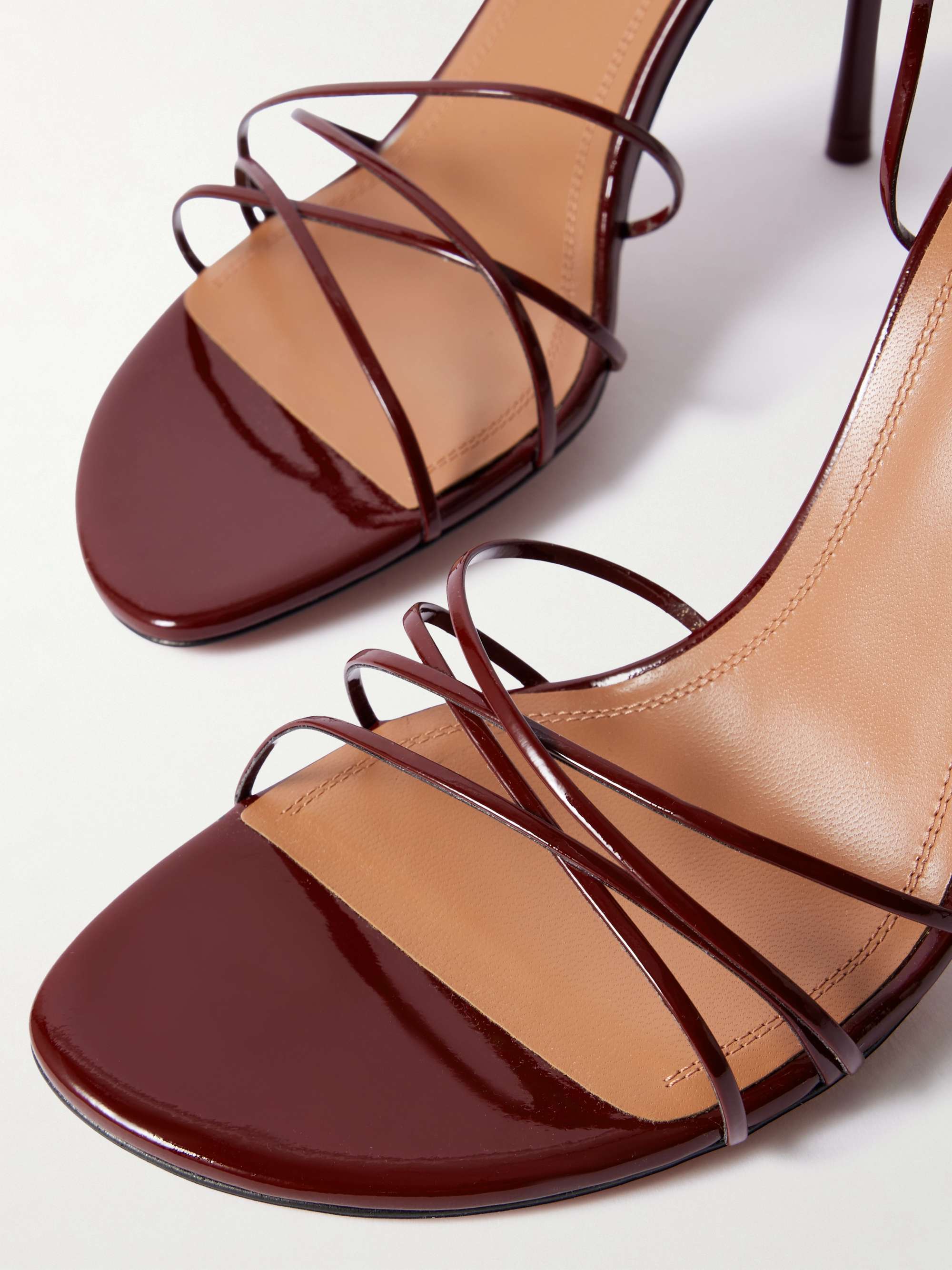 AMINA MUADDI Lori patent-leather sandals | NET-A-PORTER