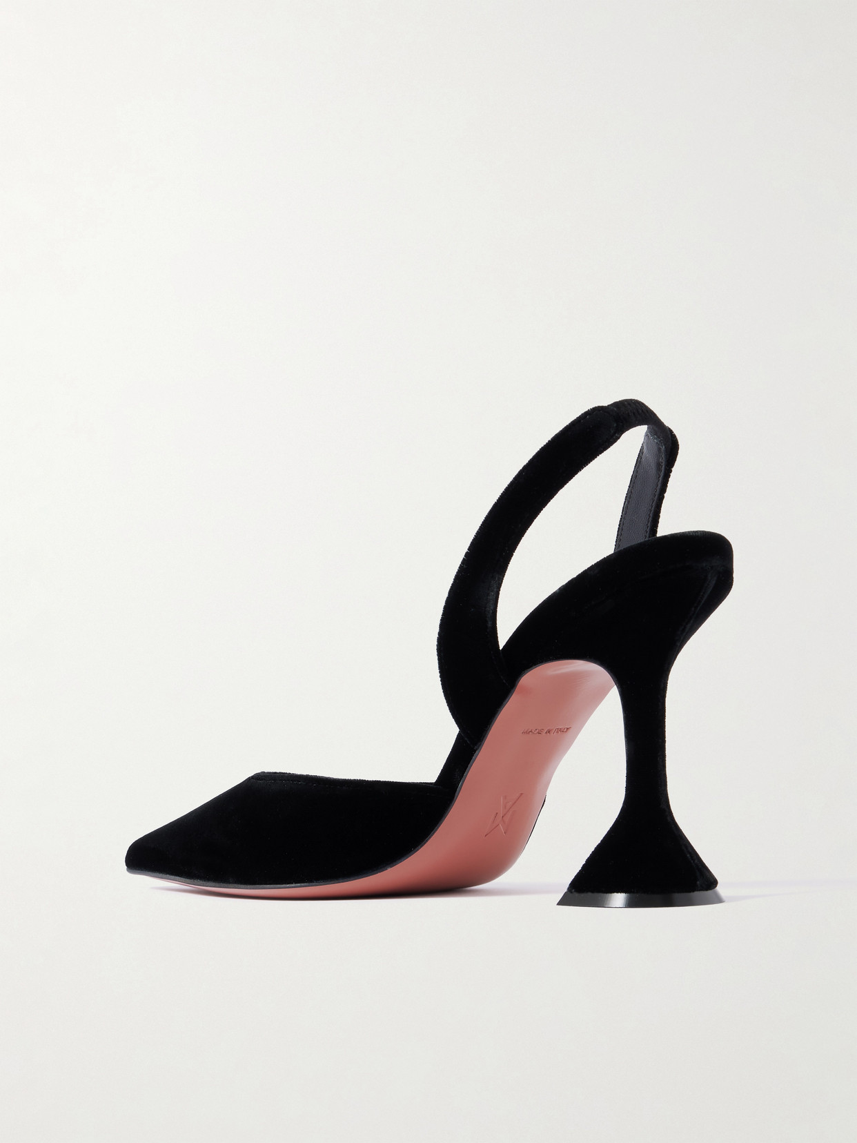 Amina Muaddi Holli 95 Sling Pointed-toe High-heeled Sandals In Black