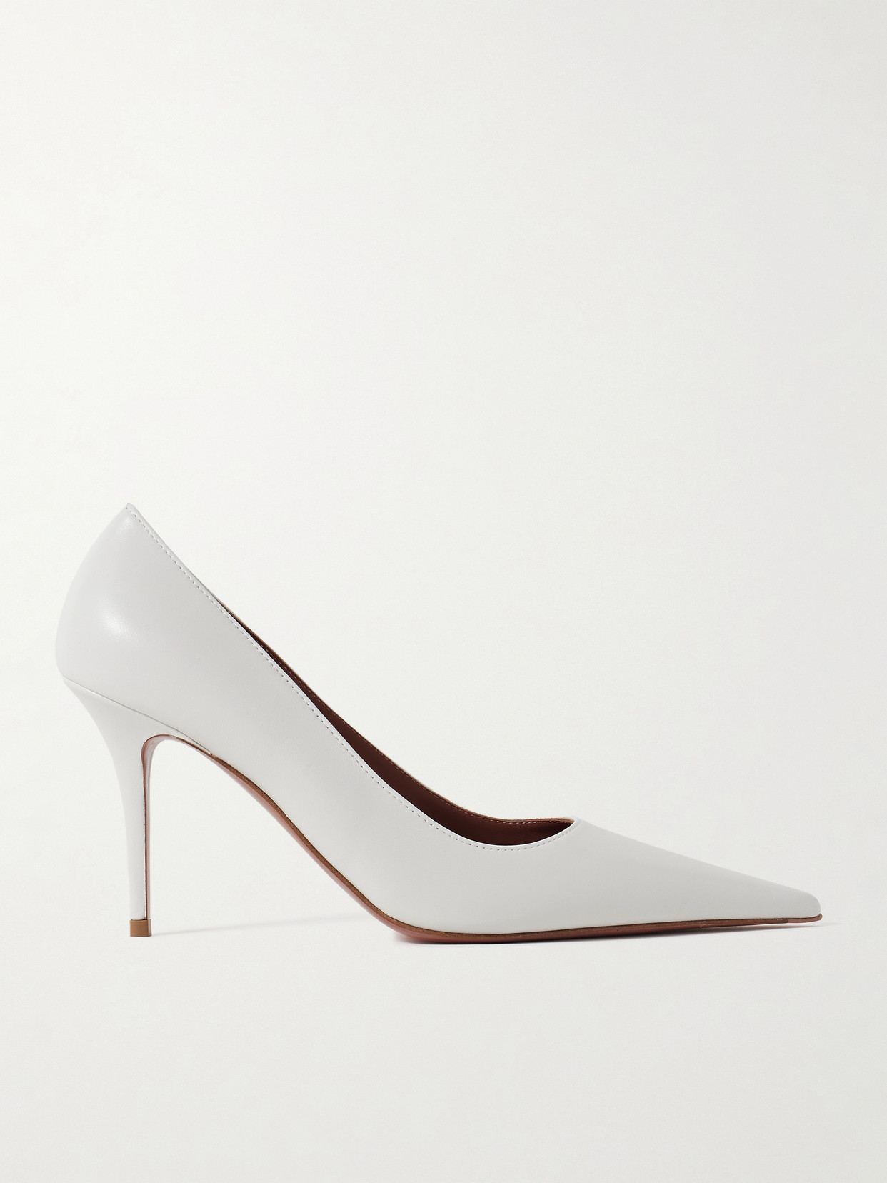 Amina Muaddi Barbara Leather Pumps In White