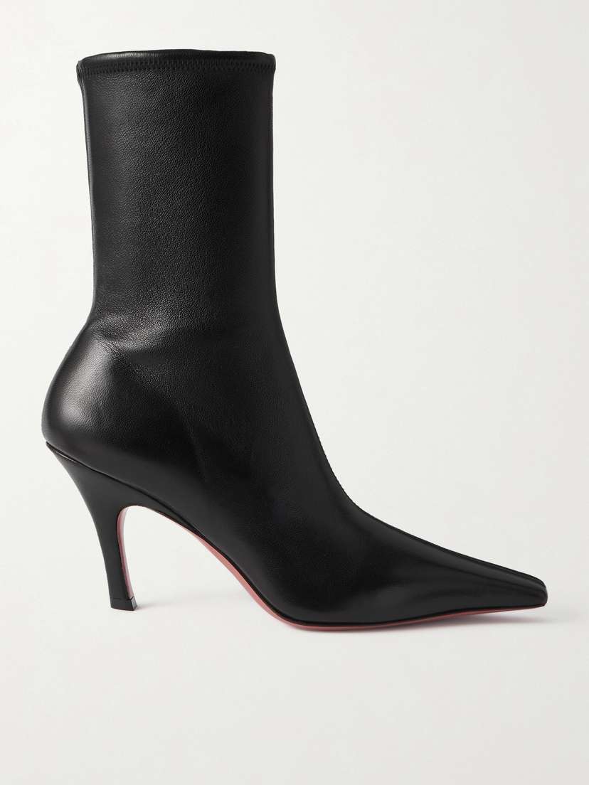 Amina Muaddi Jamie Leather Ankle Boots