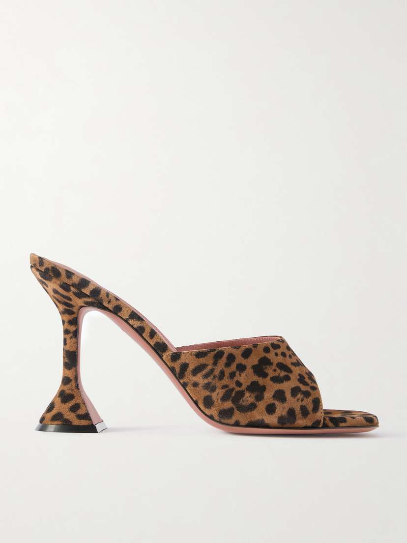 Amina Muaddi Lupita Leopard-print Suede Mules