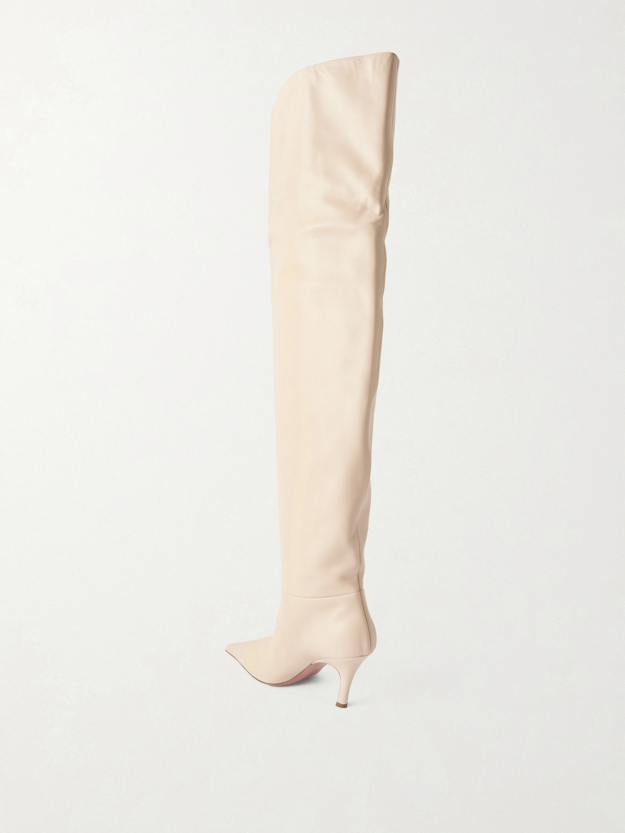 Amina Muaddi Jamie Leather Over-the-knee Boots In Animal Print