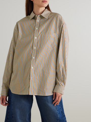 B Sides Nolan striped cotton-poplin shirt