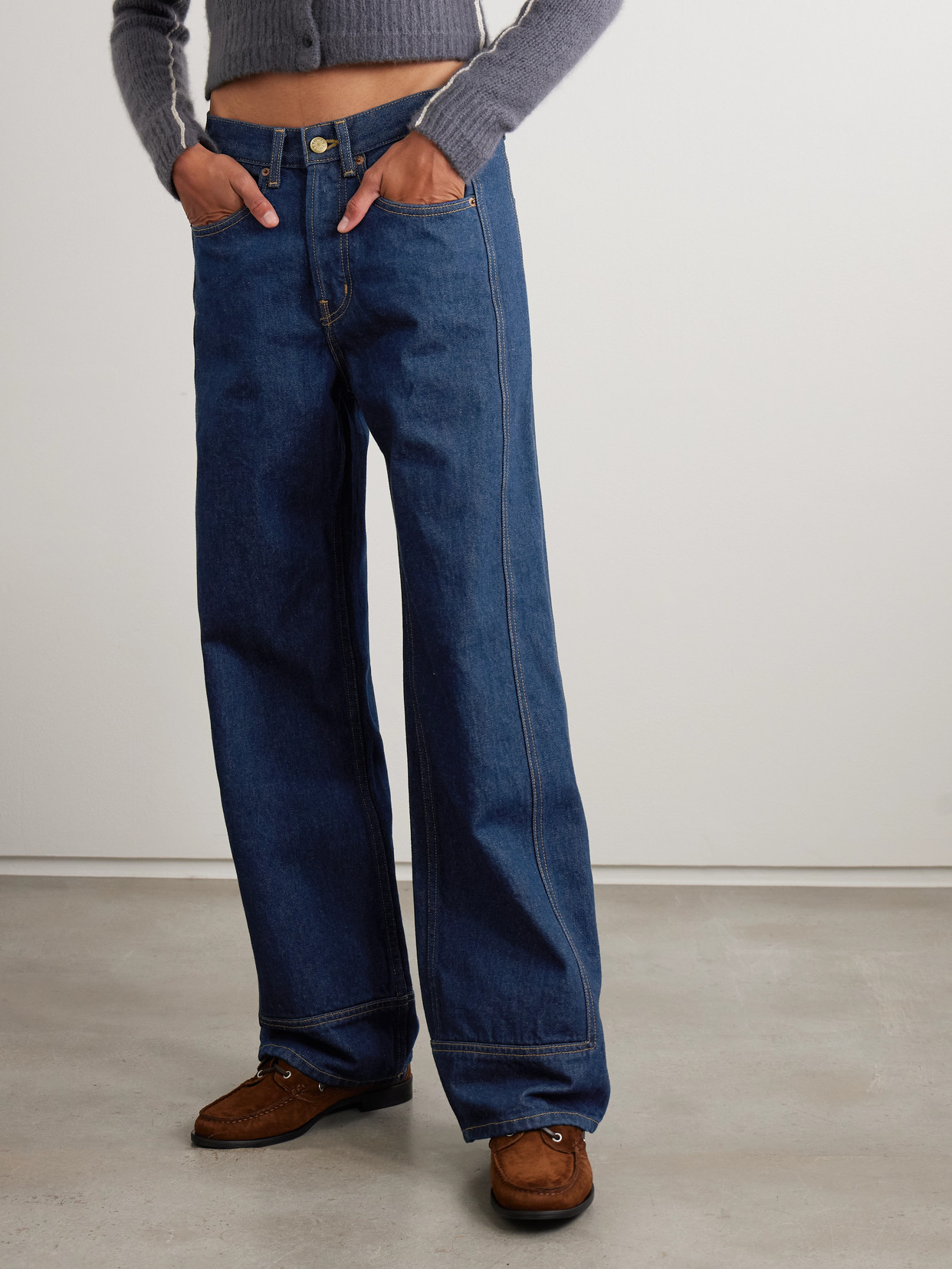 B Sides Charlot Mid-rise Wide-leg Jeans In Blue