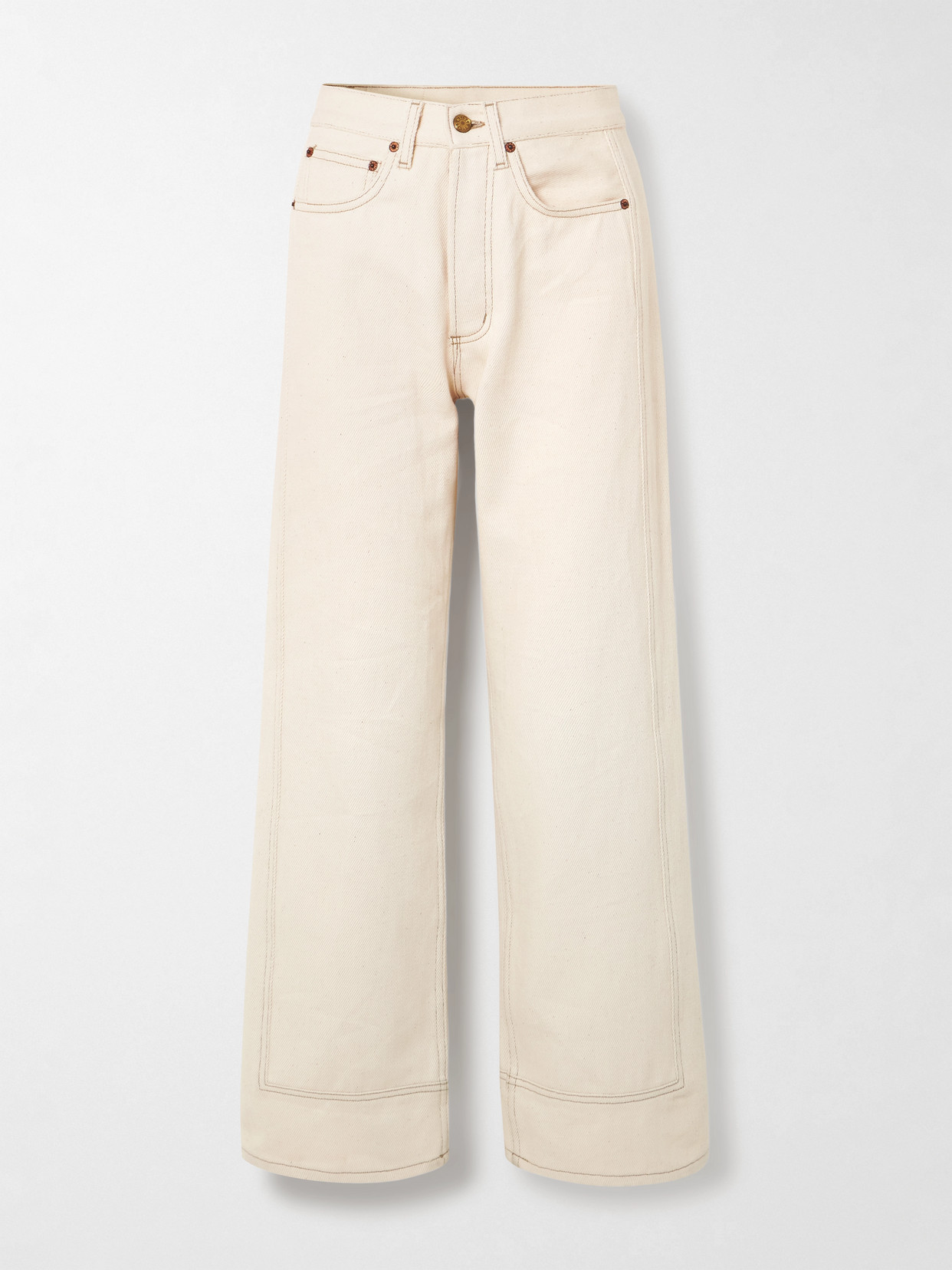 B Sides Charlot Mid-rise Wide-leg Jeans In Neutral