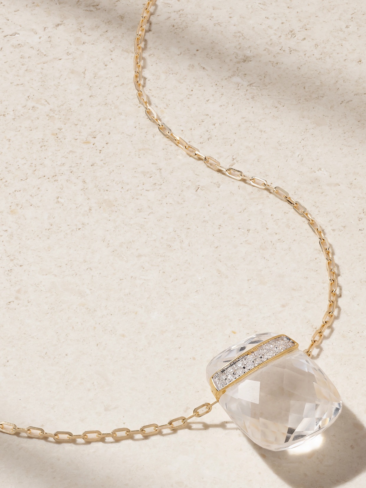 Jia Jia 14-karat Gold, Quartz And Diamond Necklace