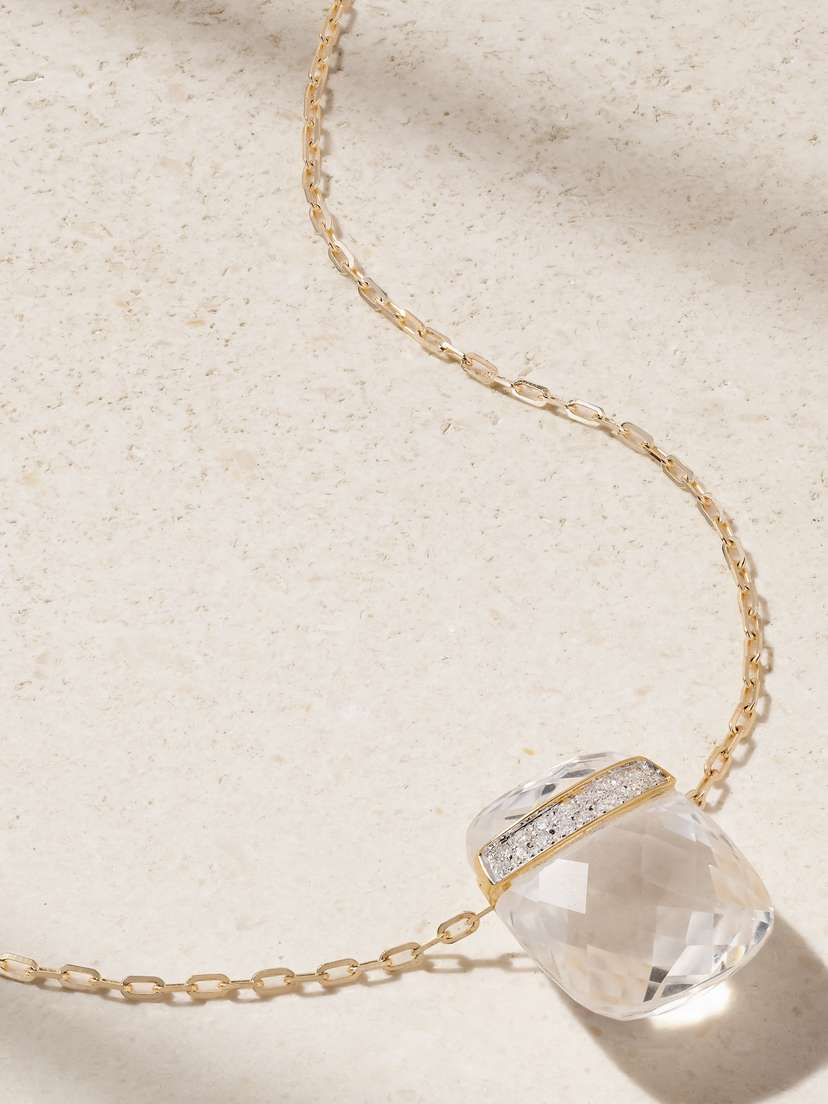 JIA JIA 14-karat Gold, Quartz And Diamond Necklace
