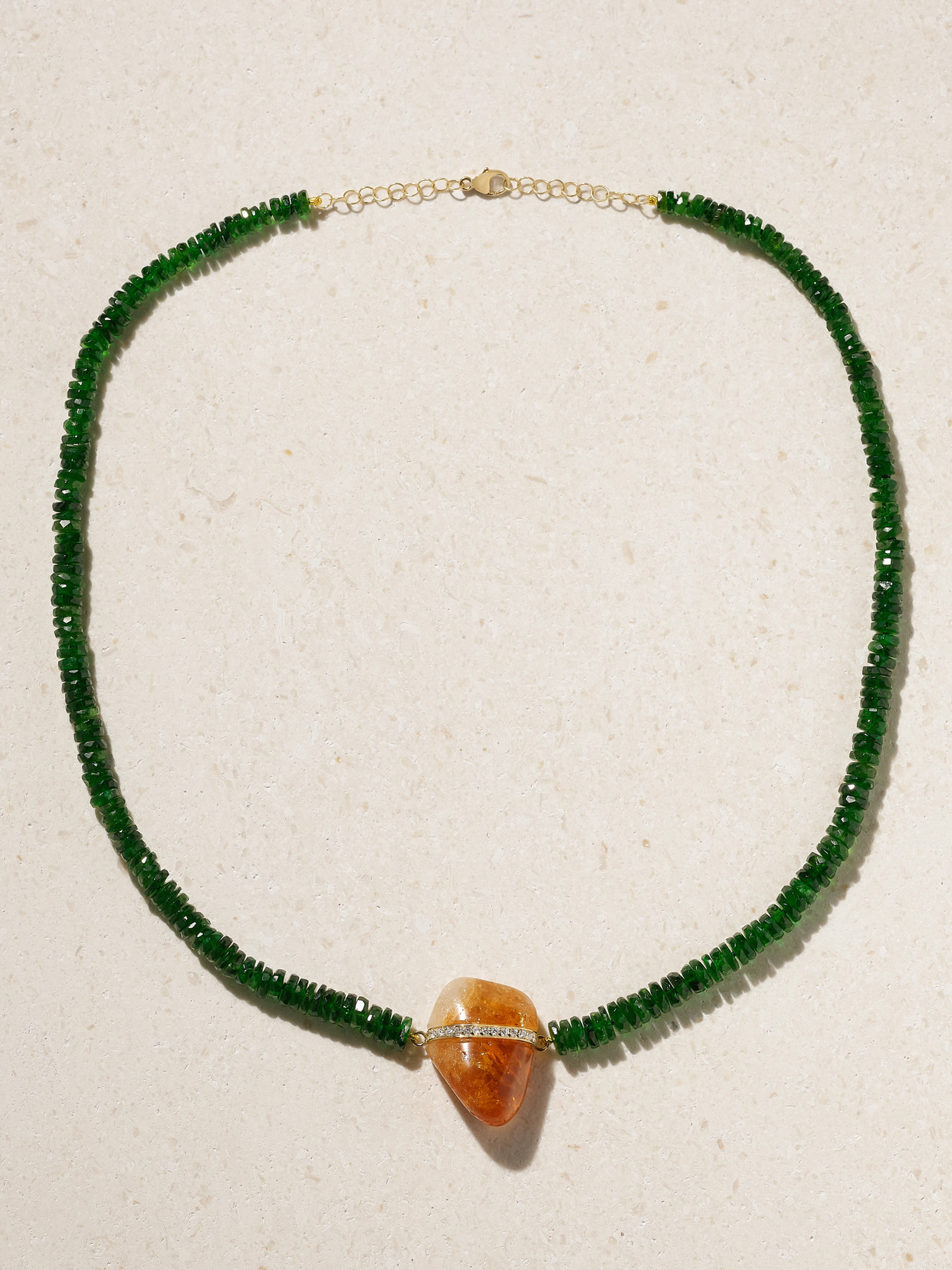 Jia Jia 14-karat Gold Multi-stone Necklace In Green