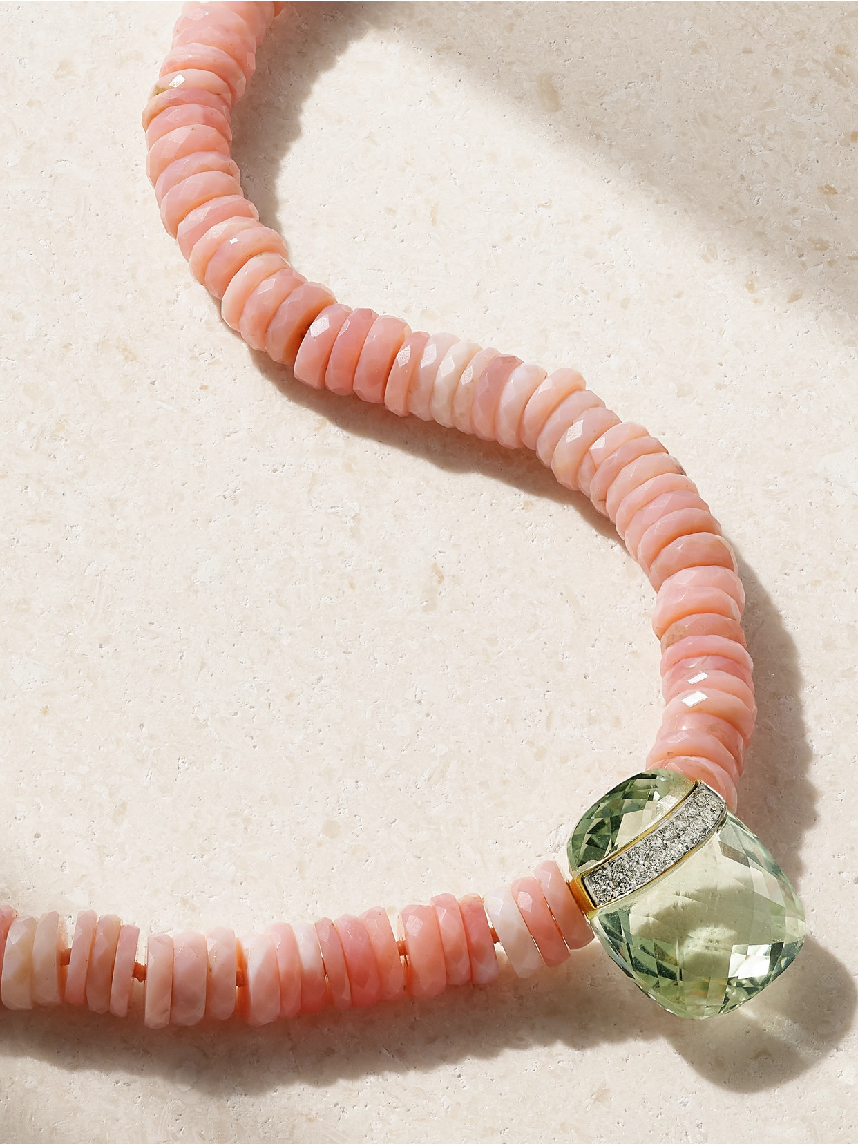 Jia Jia 14-karat Gold Multi-stone Necklace In Pink