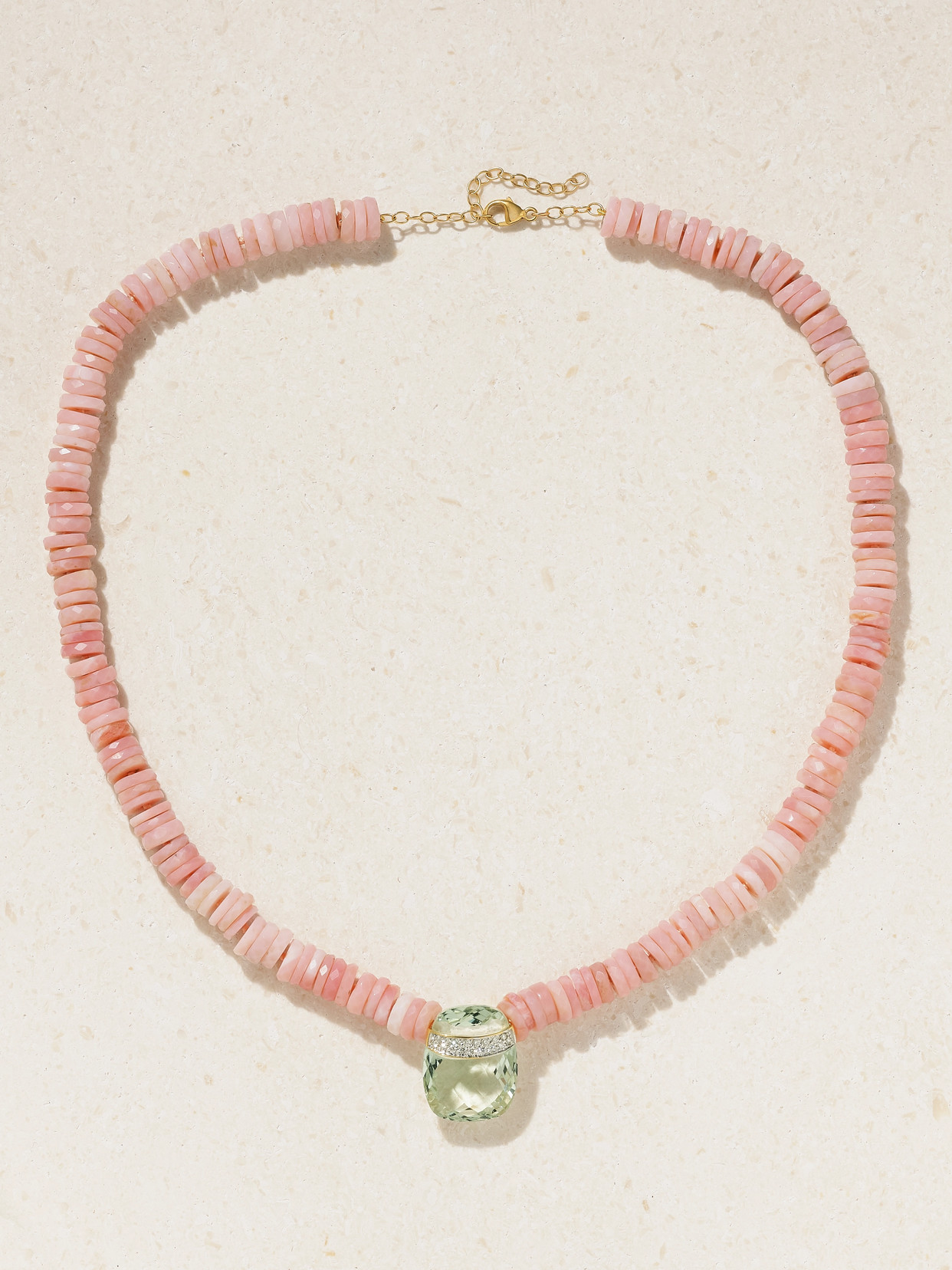 Jia Jia 14-karat Gold Multi-stone Necklace In Pink